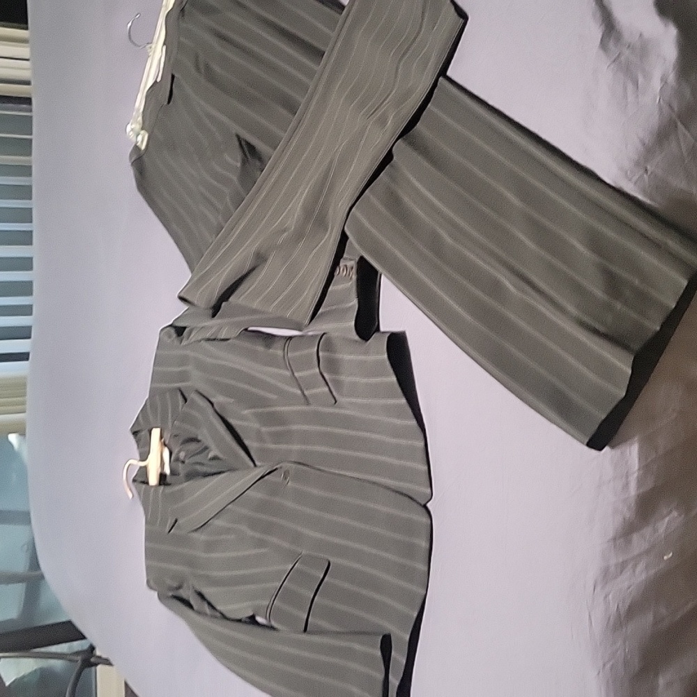 Gray stripped pantsuit